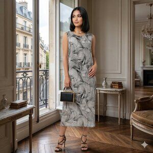 Walter Baker Medium Black White Dress Shift Sleeveless Lined Flowy